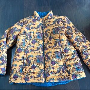 Women's The Pioneer Woman Puffer Jacket Paisley Print Blue Purple Gold XXL